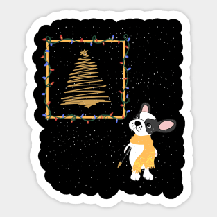 westie christmas tree dog Sticker